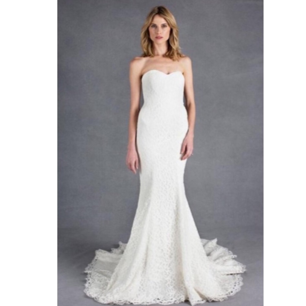 Nicole Miller ivory Poppy Bridal Gown Sz 12